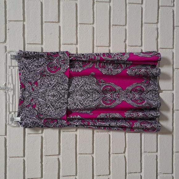 International Concepts Purple/Black Paisley Fold Down Skirt. Size Large. NWOT - Picture 1 of 7